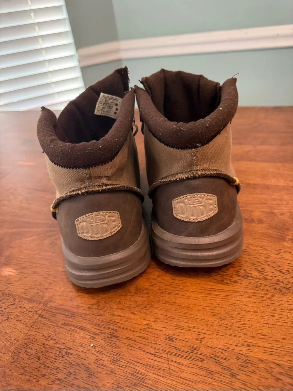 HEYDUDE Bradley Classic Men's Boots Brown Tan Waxed Canvas Size 13